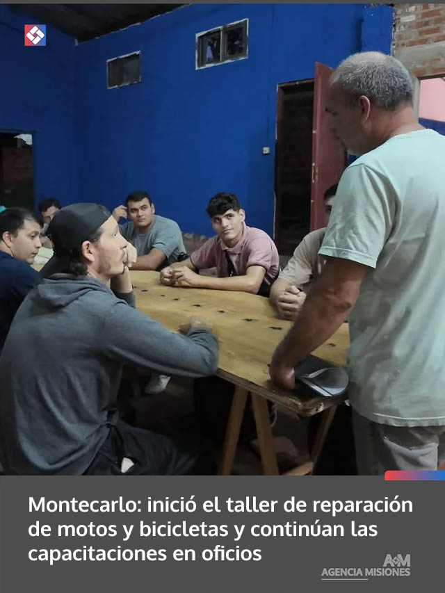 Montecarlo: inició el taller de reparación de motos y bicicletas y continúan las capacitaciones en oficios