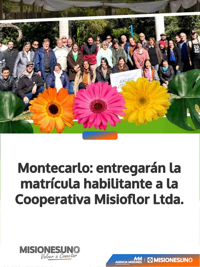 Montecarlo: entregarán la matrícula habilitante a la Cooperativa Misioflor Ltda.