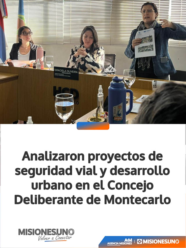 Analizaron proyectos de seguridad vial y desarrollo urbano en el Concejo Deliberante de Montecarlo