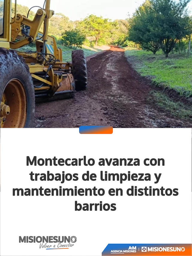 Montecarlo avanza con trabajos de limpieza y mantenimiento en distintos barrios