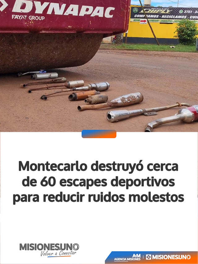 Montecarlo destruyó cerca de 60 escapes deportivos para reducir ruidos molestos