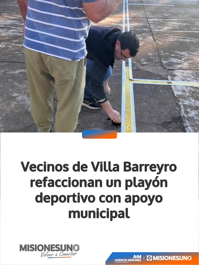 Vecinos de Villa Barreyro refaccionan un playón deportivo con apoyo municipal