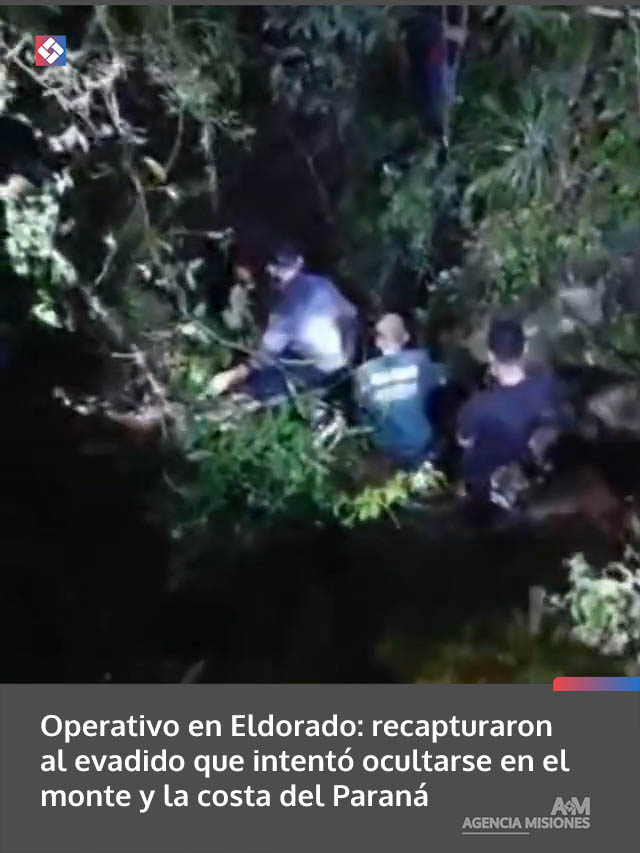 Operativo en Eldorado: recapturaron al evadido que intentó ocultarse en el monte y la costa del Paraná