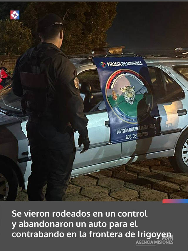 Se vieron rodeados en un control y abandonaron un auto acondicionado para el contrabando en la frontera de Irigoyen