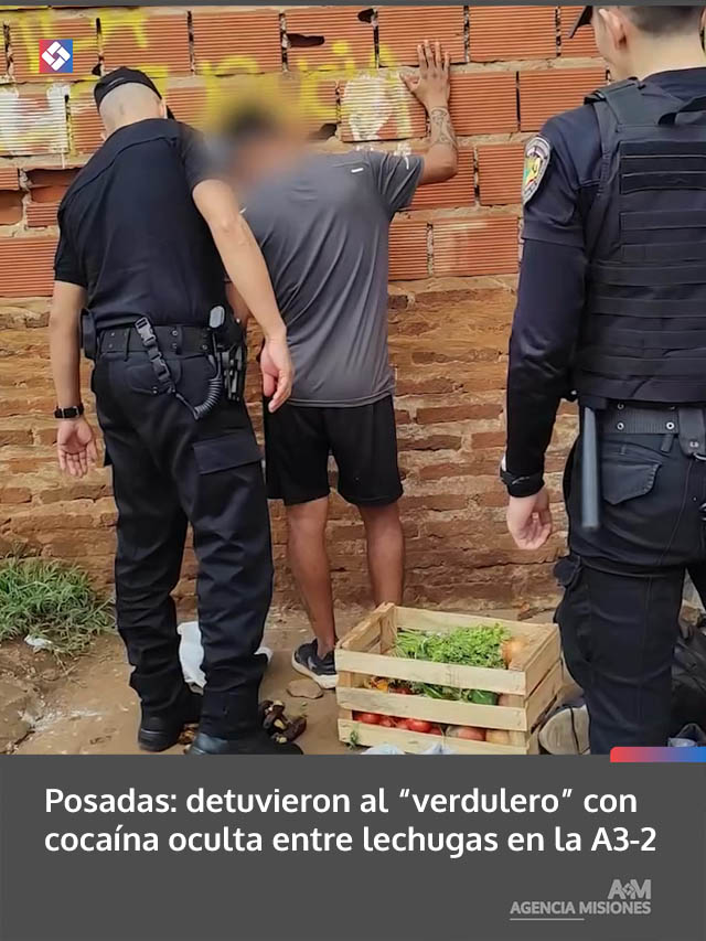 Posadas: detuvieron al “verdulero” con cocaína oculta entre lechugas en la A3-2