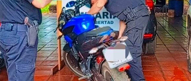 Puerto Libertad: recuperaron una motocicleta robada en Buenos Aires durante un operativo de control