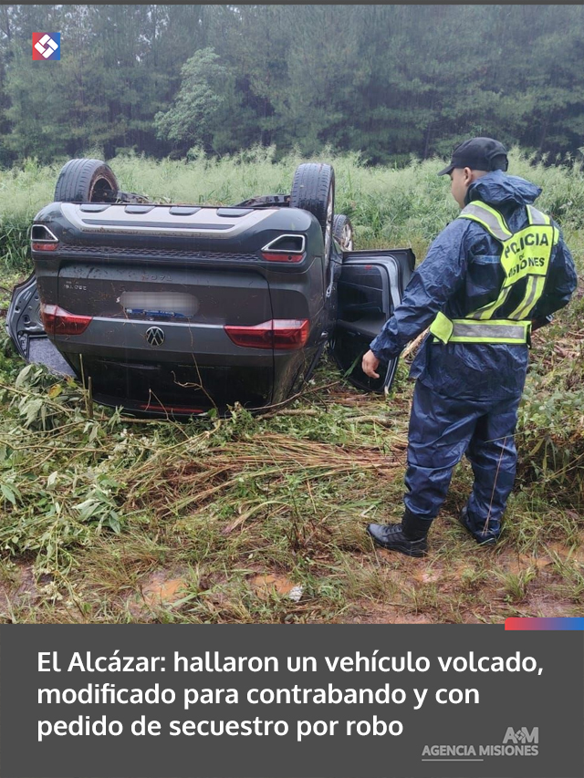 El Alcázar: hallaron un vehículo volcado, modificado para contrabando y con pedido de secuestro por robo