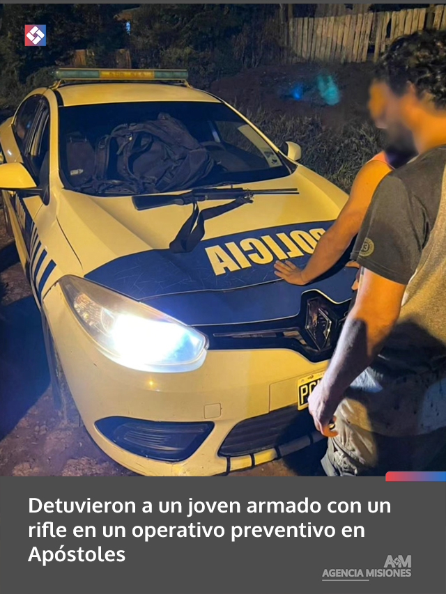 Detuvieron a un joven armado con un rifle en un operativo preventivo en Apóstoles