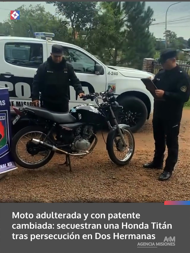 Moto adulterada y con patente cambiada: secuestran una Honda Titán tras persecución en Dos Hermanas