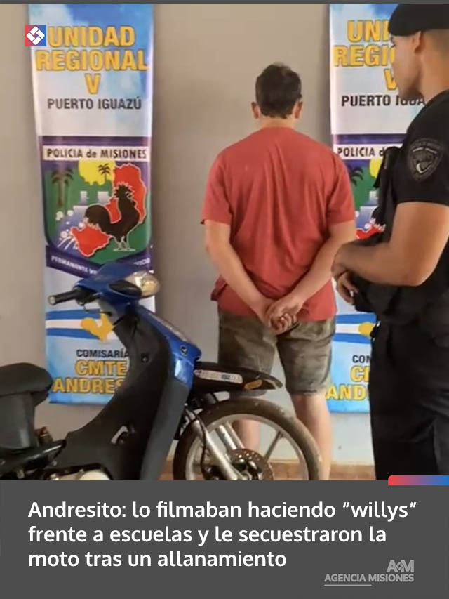 Andresito: lo filmaban haciendo “willys” frente a escuelas y le secuestraron la moto tras un allanamiento