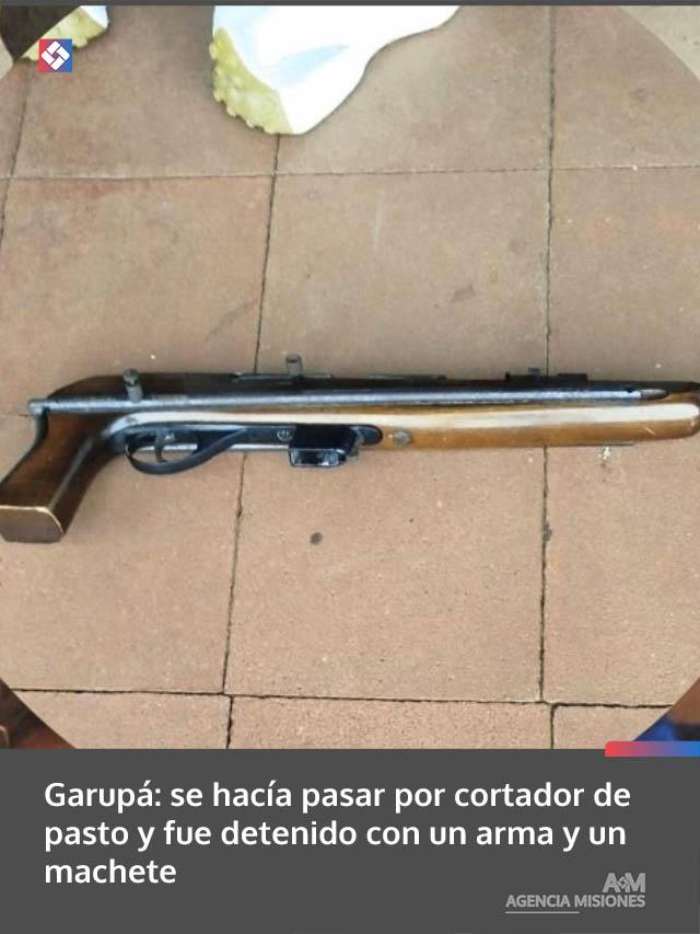 Garupá: se hacía pasar por cortador de pasto y fue detenido con un arma y un machete