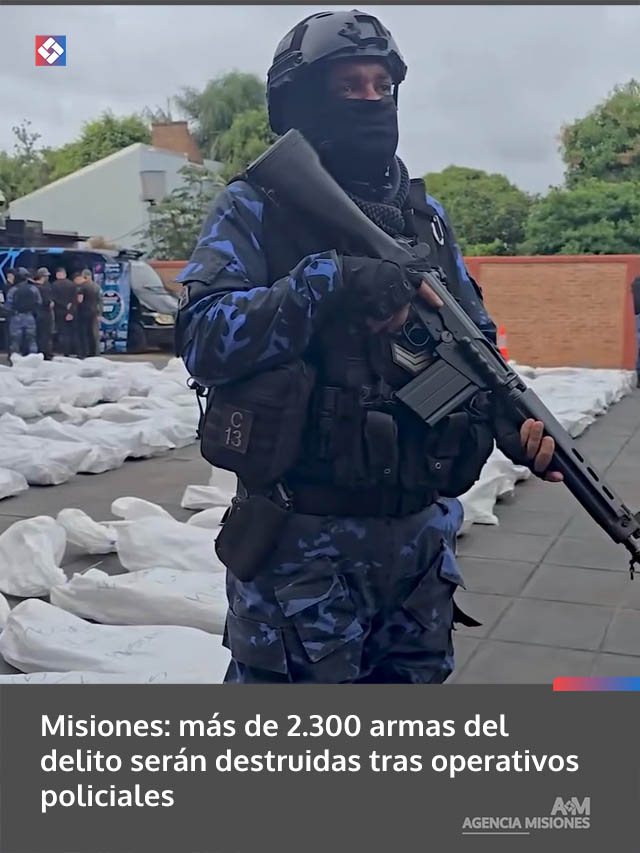 Misiones: más de 2.300 armas del delito serán destruidas tras operativos policiales