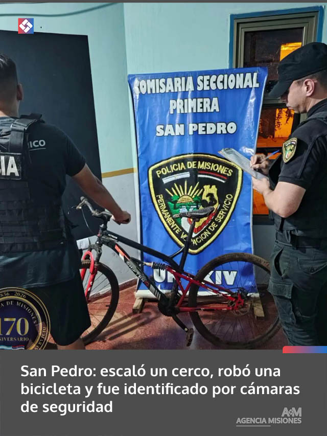 San Pedro: escaló un cerco, robó una bicicleta y fue identificado por cámaras de seguridad
