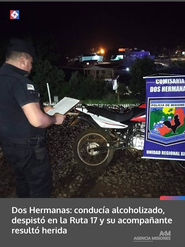 Dos Hermanas: conducía alcoholizado, despistó en la Ruta 17 y su acompañante resultó herida