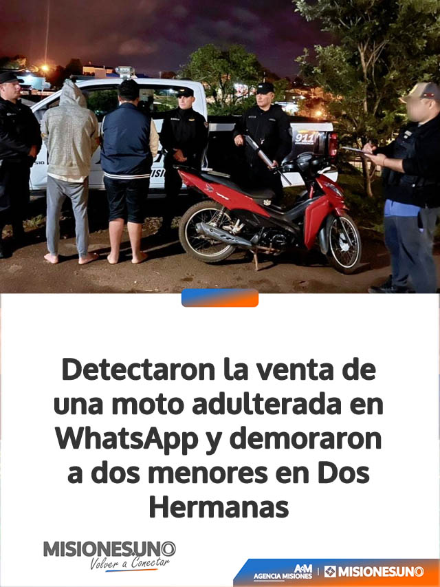 Detectaron la venta de una moto adulterada en WhatsApp y demoraron a dos menores en Dos Hermanas