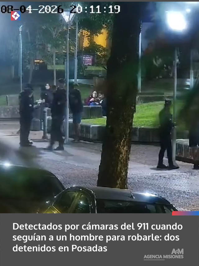 Detectados por cámaras del 911 cuando seguían a un hombre para robarle: dos detenidos en Posadas