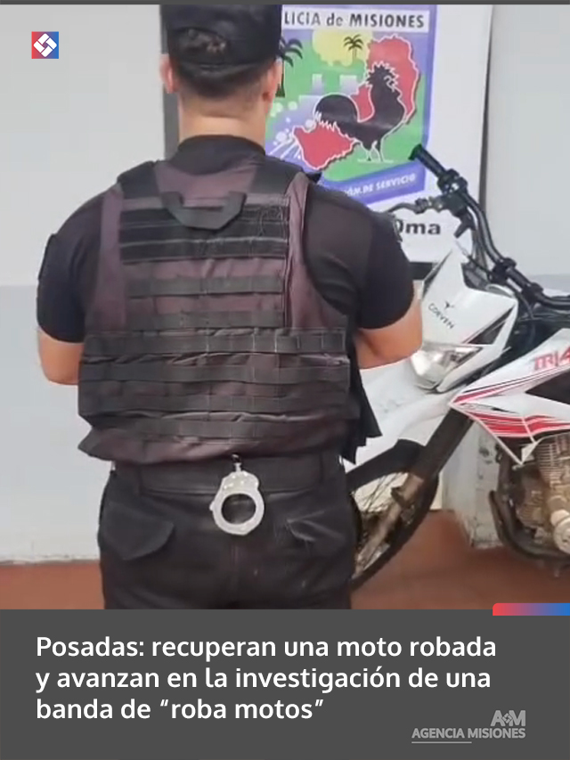 Posadas: recuperan una moto robada y avanzan en la investigación de una banda de “roba motos”