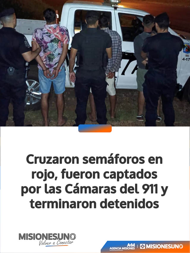 Alem: cruzaron semáforos en rojo, dieron positivo en alcoholemia y terminaron detenidos