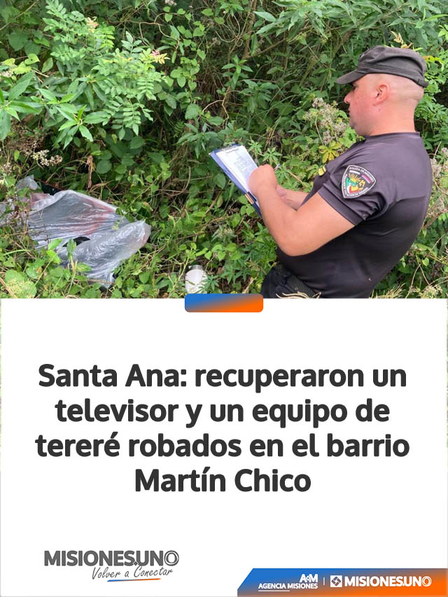 Santa Ana: recuperaron un televisor y un equipo de tereré robados en el barrio Martín Chico