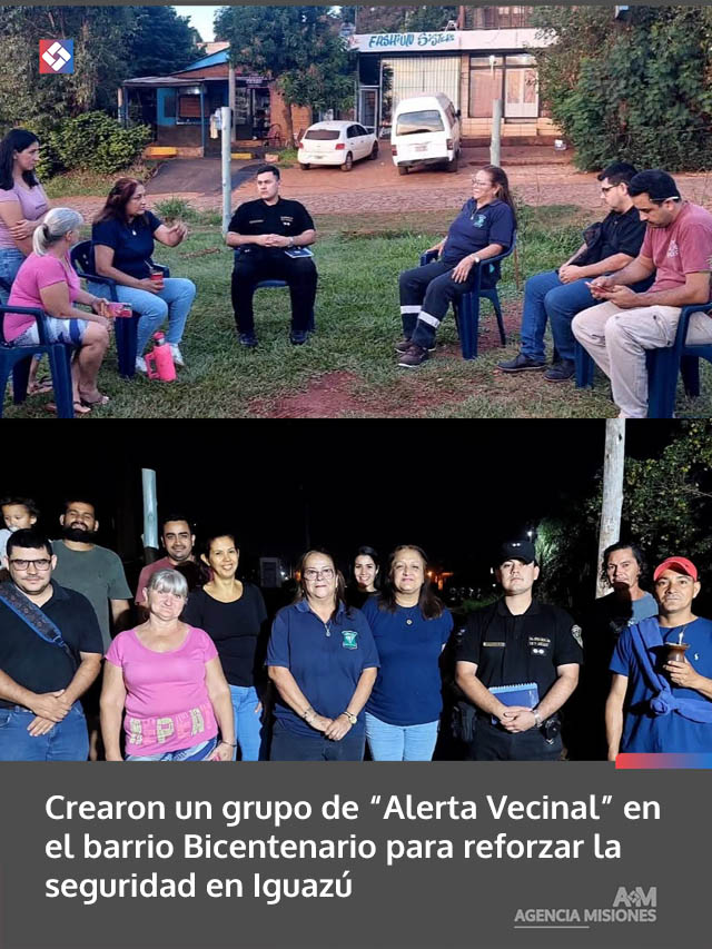 Crearon un grupo de “Alerta Vecinal” en el barrio Bicentenario para reforzar la seguridad en Iguazú