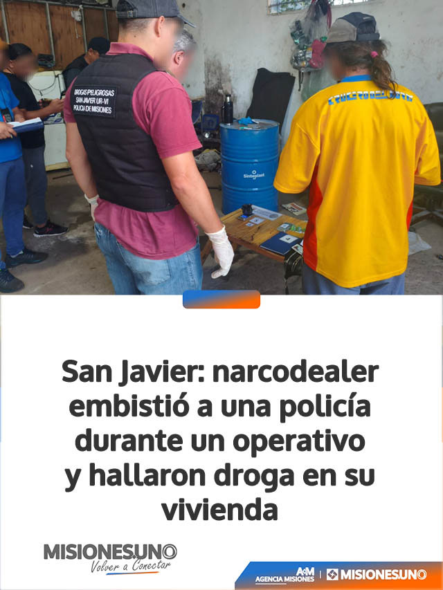 San Javier: narcodealer embistió a una policía durante un operativo y hallaron droga en su vivienda