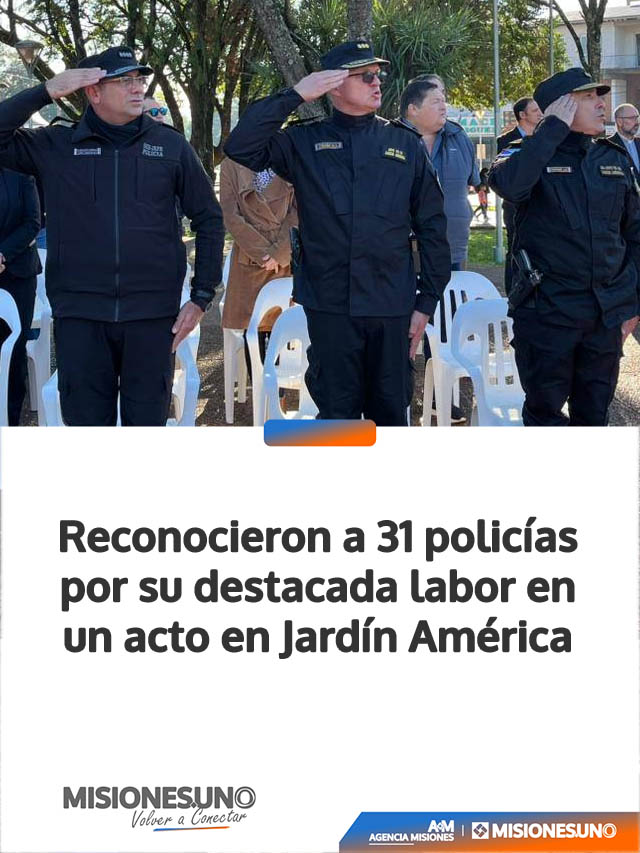 Reconocieron a 31 policías por su destacada labor en un acto en Jardín América