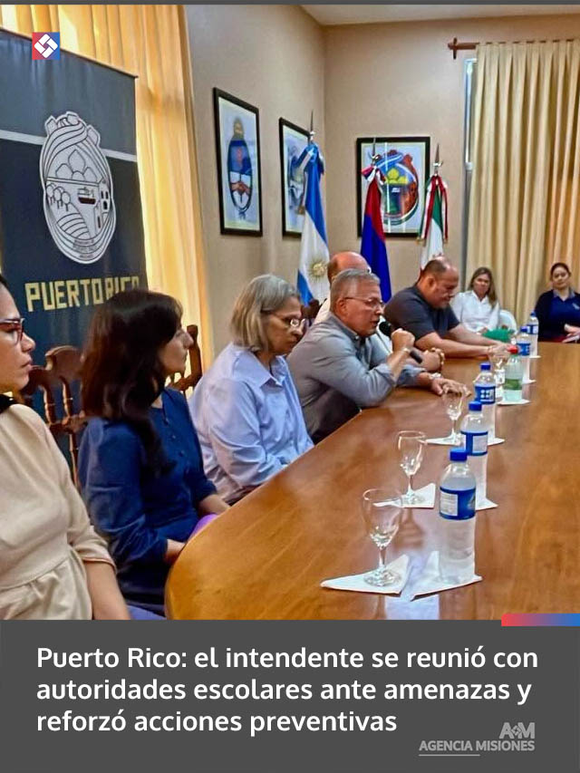 Puerto Rico: el intendente se reunió con autoridades escolares ante amenazas y reforzó acciones preventivas