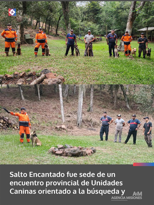Salto Encantado fue sede de un encuentro provincial de Unidades Caninas orientado a la búsqueda y rescate