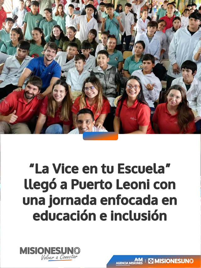 “La Vice en tu Escuela” llegó a Puerto Leoni con una jornada enfocada en educación e inclusión