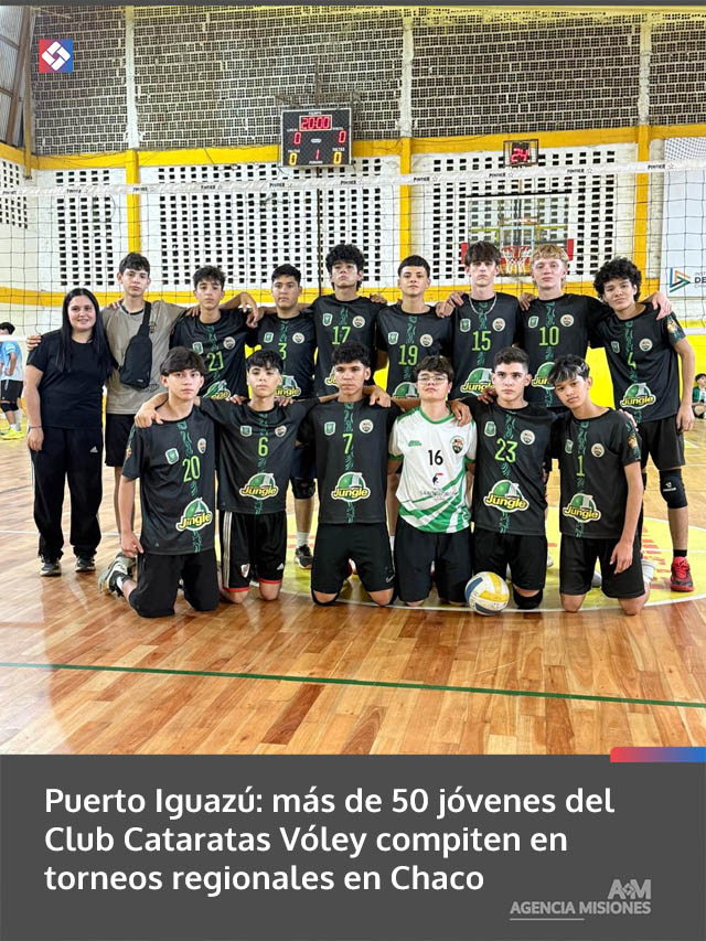 Puerto Iguazú: más de 50 jóvenes del Club Cataratas Vóley compiten en torneos regionales en Chaco