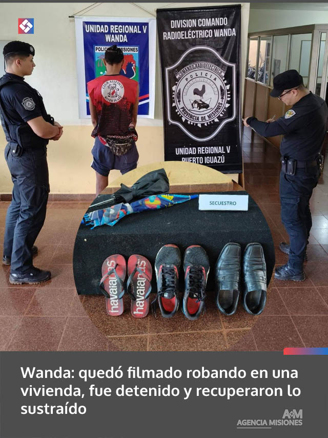 Wanda: quedó filmado robando en una vivienda, fue detenido y recuperaron lo sustraído