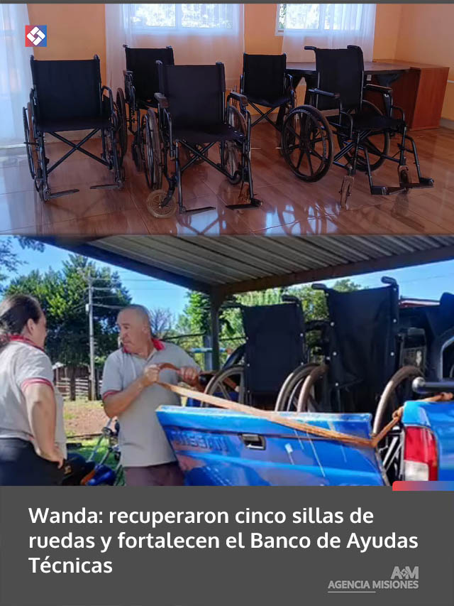 Wanda: recuperaron cinco sillas de ruedas y fortalecen el Banco de Ayudas Técnicas