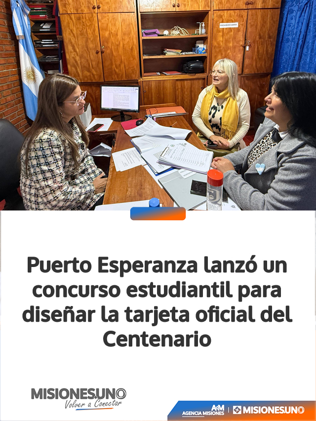 Puerto Esperanza lanzó un concurso estudiantil para diseñar la tarjeta oficial del Centenario