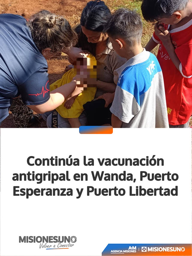 Continúa la vacunación antigripal en Wanda, Puerto Esperanza y Puerto Libertad