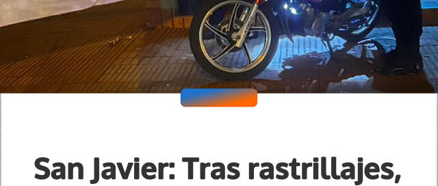 San Javier: Tras rastrillajes, hallaron una moto robada en barrio Niño Jesús