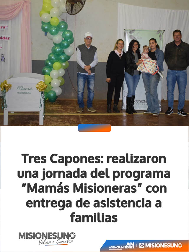 Tres Capones: realizaron una jornada del programa “Mamás Misioneras” con entrega de asistencia a familias