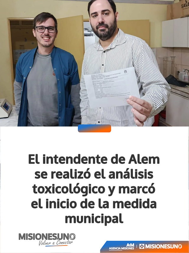 “El ejemplo es una premisa”: el intendente de Alem se hizo el examen toxicológico