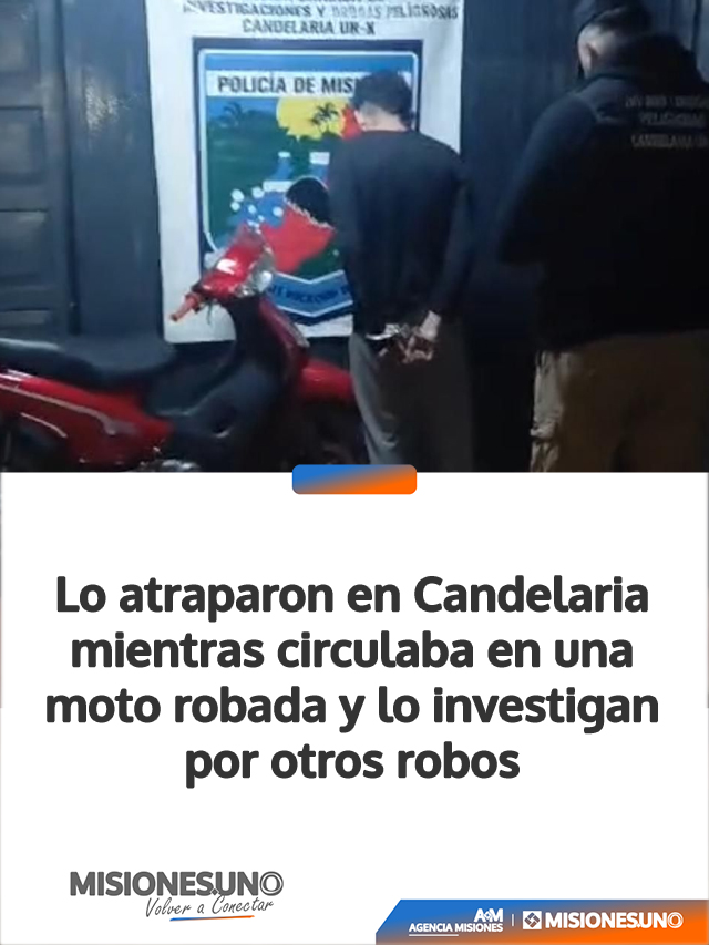 Lo atraparon en Candelaria mientras circulaba en una moto robada y lo investigan por otros robos