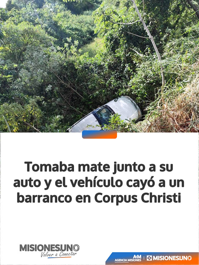 Tomaba mate junto a su auto y el vehículo cayó a un barranco en Corpus Christi