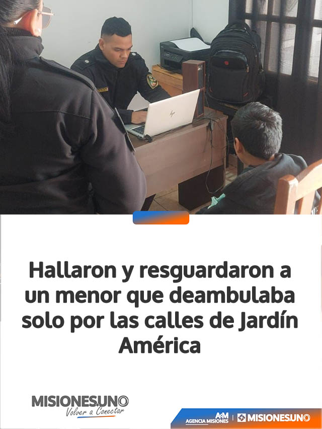 Hallaron y resguardaron a un menor que deambulaba solo por las calles de Jardín América