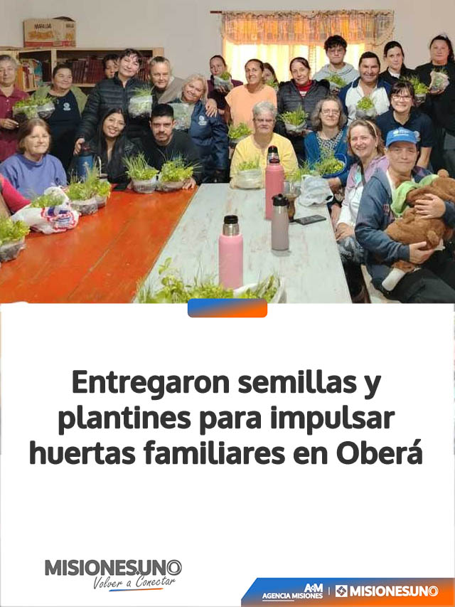Entregaron semillas y plantines para impulsar huertas familiares en Oberá