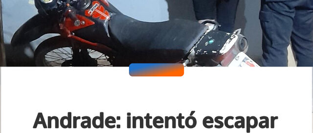 Andrade: intentó escapar de un control vial, atropelló a un policía y terminó detenido