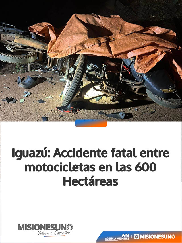 Iguazú: Accidente fatal entre motocicletas en las 600 Hectáreas