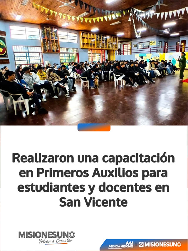 Realizaron una capacitación en Primeros Auxilios para estudiantes y docentes en San Vicente
