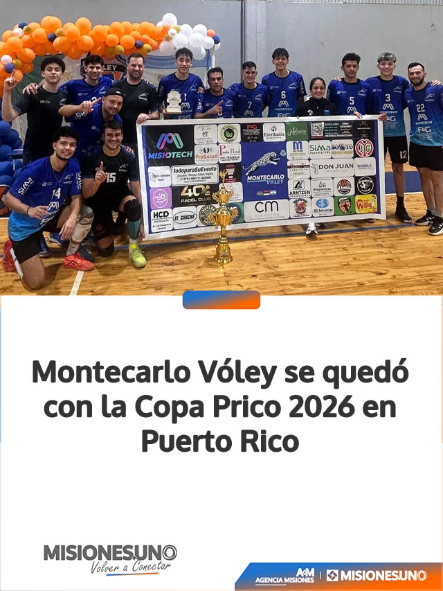 Montecarlo Vóley se quedó con la Copa Prico 2026 en Puerto Rico