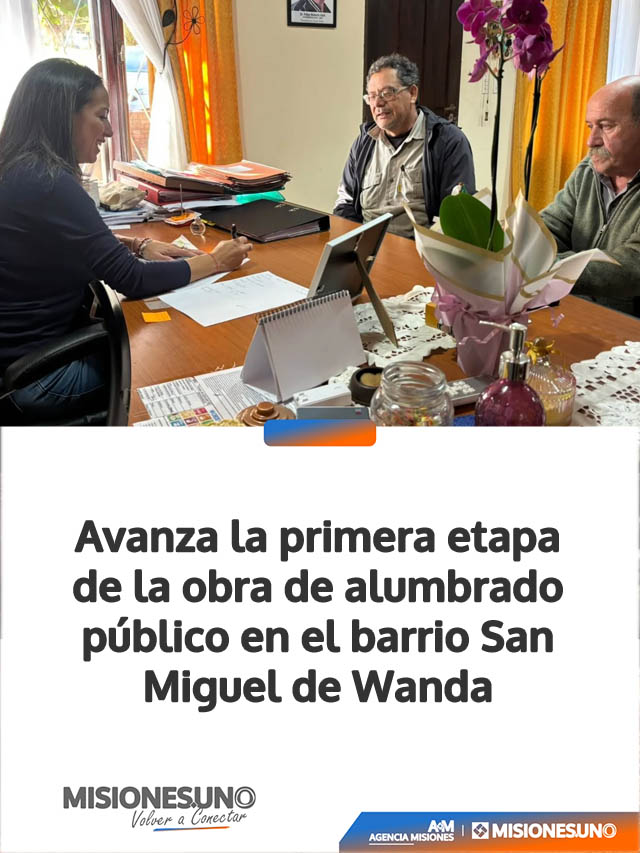 Avanza la primera etapa de la obra de alumbrado público en el barrio San Miguel de Wanda