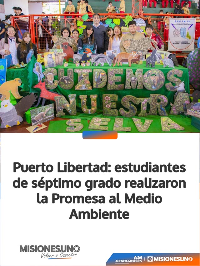 Puerto Libertad: estudiantes de séptimo grado realizaron la Promesa al Medio Ambiente