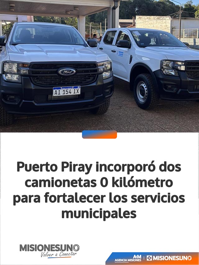 Puerto Piray incorporó dos camionetas 0 kilómetro para fortalecer los servicios municipales