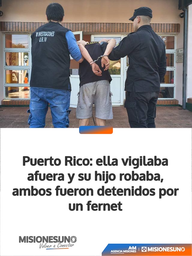 Puerto Rico: ella vigilaba afuera y su hijo robaba, ambos fueron detenidos por un fernet