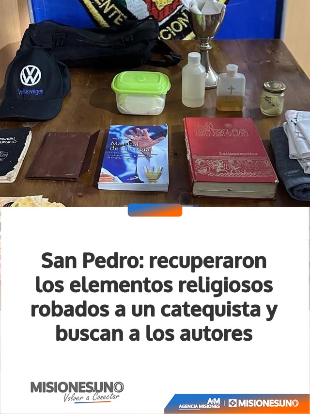 San Pedro: recuperaron los elementos religiosos robados a un catequista y buscan a los autores